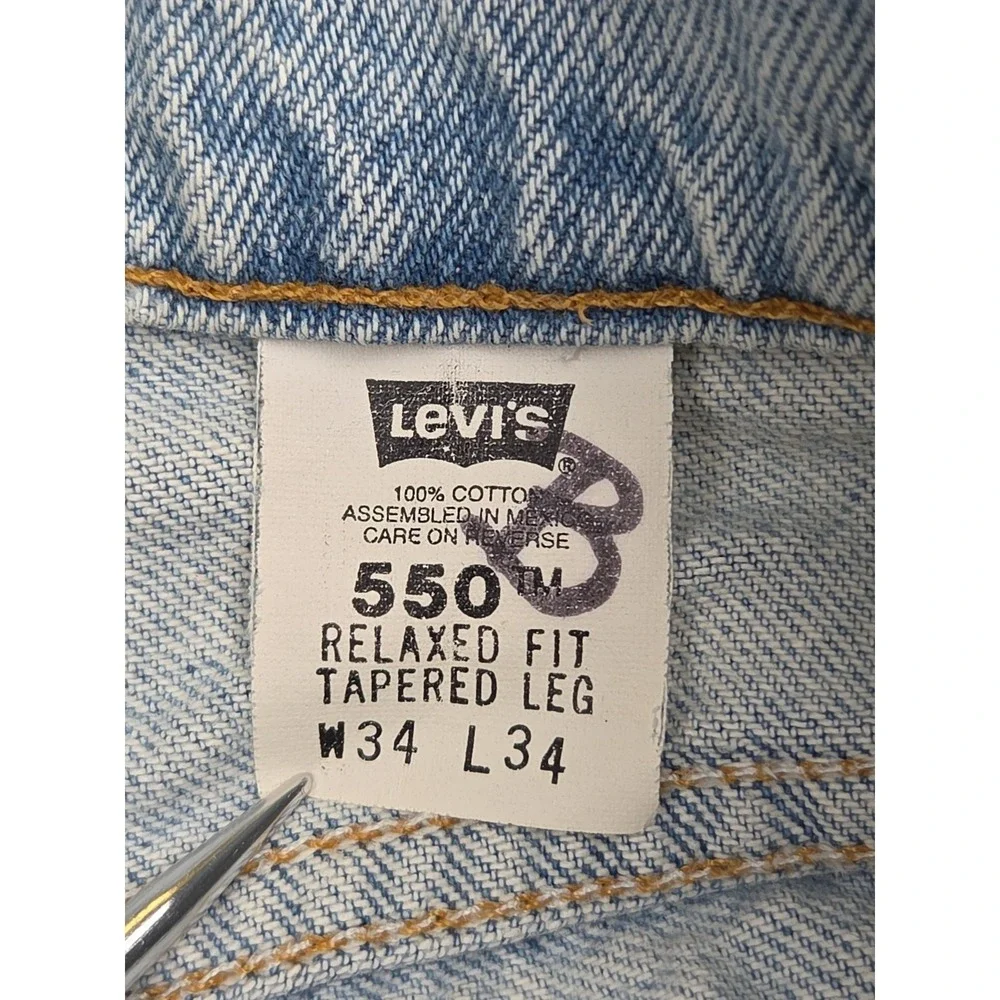 Vintage 90s Levi's 550 Jeans‎ | Orange Tab Light Wash | Relaxed Tapered | 34x34